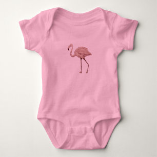 Body Para Bebê Tutu de Bodysuit Rosa Flamingo para Bebê