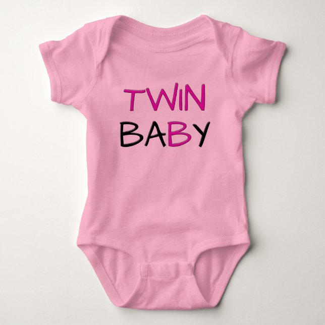 Body Para Bebê Twin baBy - jumper rosa (Frente)