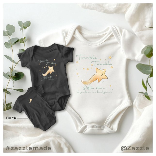 Body Para Bebê Twinkle Twinkle Little Star Boho Personalize (Twinkle Twinkle Little Star Boho Autumn Personaliz Baby Bodysuit)