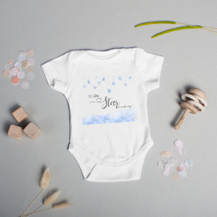 Body Para Bebê Twinkle Twinkle Little Star Boy Blue Chá de Bebê