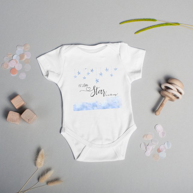 Body Para Bebê Twinkle Twinkle Little Star Boy Blue Chá de Bebê (Criador carregado)