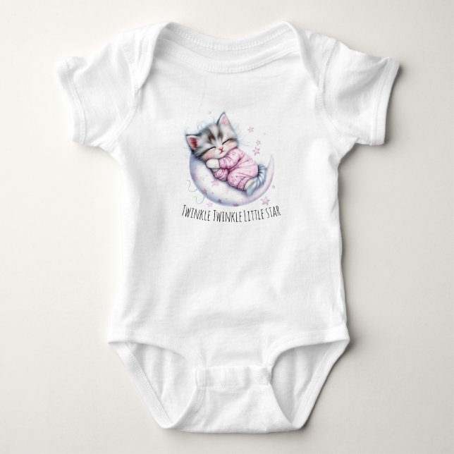 Body Para Bebê Twinkle Whiskers — Sonhos de Bebê ao Luar (Frente)