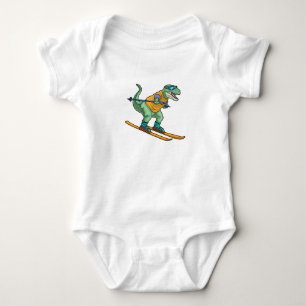 Body Para Bebê Tyrannosaurus Skier Ski gogggggggggggggggggggg Ski