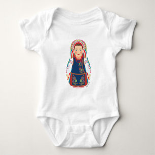 Body Para Bebê Ucraniano Matryoshka