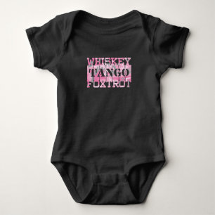 Body Para Bebê Uísque Tango Foxtrot Camuflagem Rosa Militar