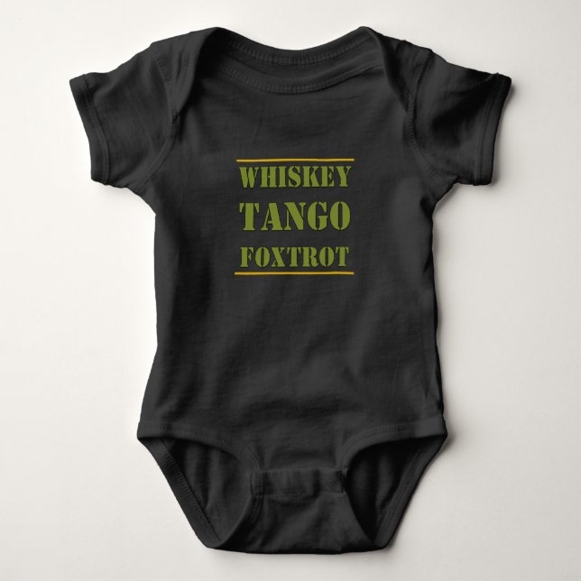 Body Para Bebê Uísque Tango Foxtrot WTF (Frente)