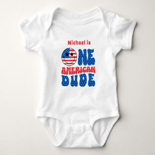 Body Para Bebê Um Americano No Dia 4 De Julho Primeiro Aniversári