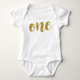Body Para Bebê Um Ano De Ouro Glitter De Filha De Bebê