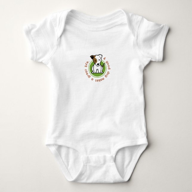 Body Para Bebê Um bom cão faz uma vida excelente (Frente)