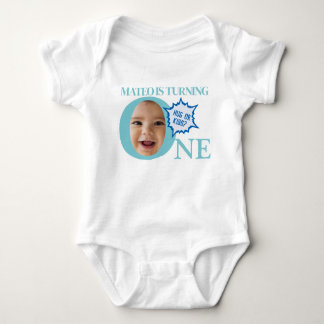 Body Para Bebê Um, bonitinho romance. | azul claro