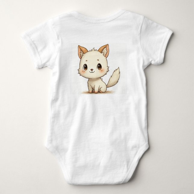Body Para Bebê um cachorro e roupas de bebê bonitos (Verso)