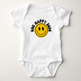 Body Para Bebê Um Cara Feliz Menino 1º Aniversário