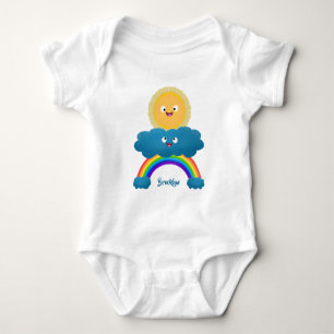 Body Para Bebê Um desenho animado da nuvem-arco-íris, uma nuvem