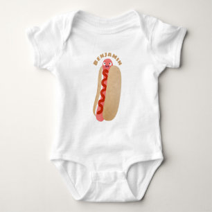 Body Para Bebê Um desenho animado e engraçado de Weiner