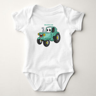 Body Para Bebê Um desenho animado verde e bonito