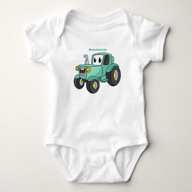 Body Para Bebê Um desenho animado verde e bonito (Frente)