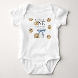 Body Para Bebê Um Doce Biscoito e Leite Primeiro Aniversário
