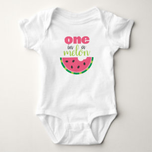 Body Para Bebê Um em um Melão Melancia Menina de 1º Aniversário