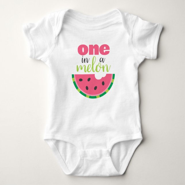 Body Para Bebê Um em um primeiro aniversario da Melon Watermelon  (Frente)