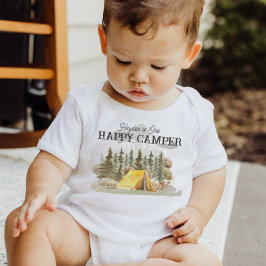 Body Para Bebê Um Feliz Acampador Aniversário de 1 ano Acampament
