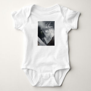 Body Para Bebê Um fundo de faixa prateado, branco, preto e cinza