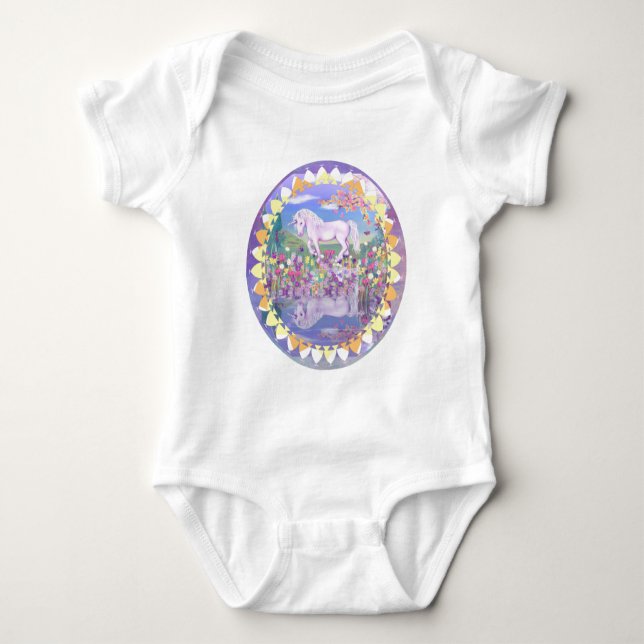 Body Para Bebê Um macacão de bebê do paraíso roxo (Frente)
