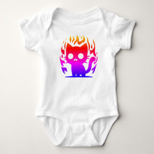 Body Para Bebê um meme colorido do gato-da-silhueta