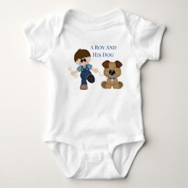 Body Para Bebê Um Menino e Seu Cachorro.