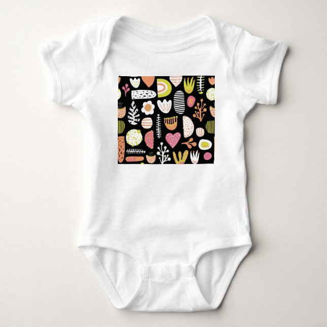 Body Para Bebê Um padrão perfeito para as crianças abstrato. (Frente)