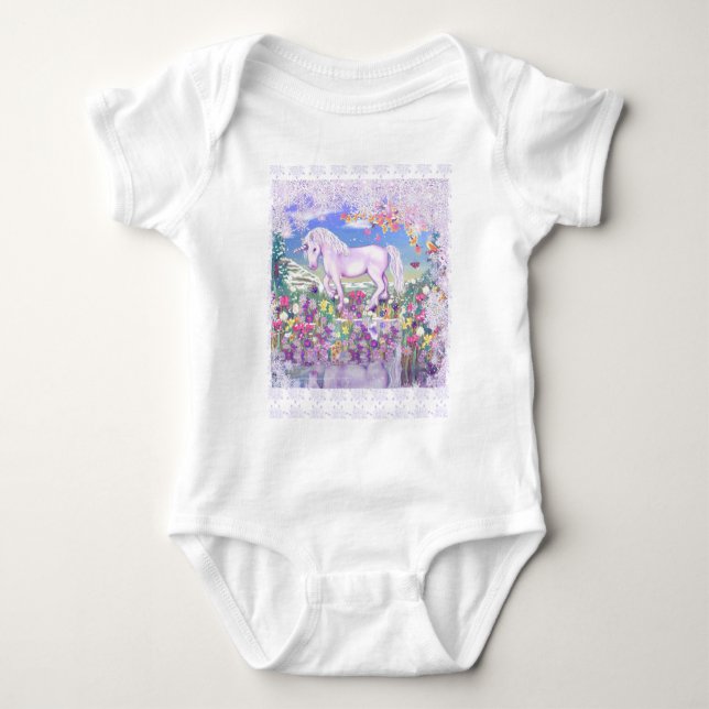 Body Para Bebê Um paraíso e neve roxos (Frente)