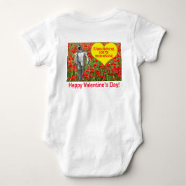 Body Para Bebê um pedaço. Feliz dia de os namorados. laboratório 