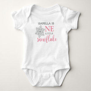 BODY PARA BEBÊ UM PEQUENO PRIMEIRO ANIVERSARIO NEVE