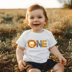 Body Para Bebê UM Primeiro Aniversário com Tema de Safari