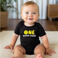 Um primeiro aniversario Feliz Amarelo Smiley