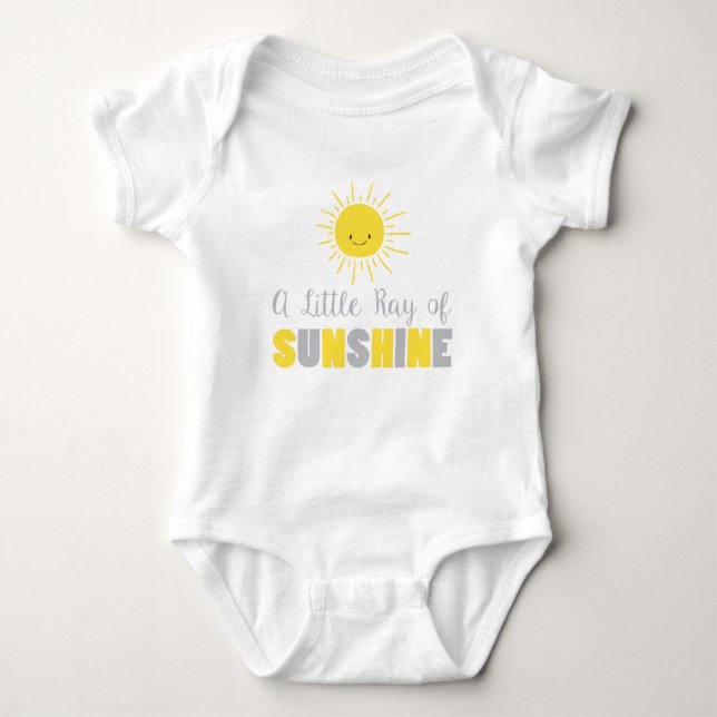 Body Para Bebê Um raio de sol Chá de fraldas Criança Sol (Frente)