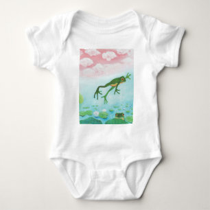 Body Para Bebê Um Sapo Engraçado Engraçado Passa Para O Pond