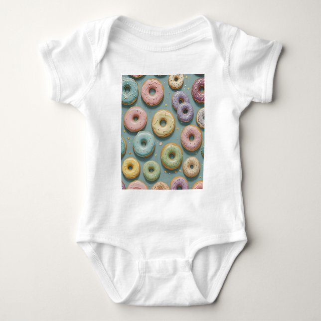 Body Para Bebê Um Sonho Caprichoso de Donuts Pastel (Frente)