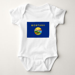 Body Para Bebê Um traje de bebê patriótico com bandeira de Mont