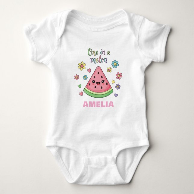 Body Para Bebê Um Um Melão Nome Personalizado (Frente)