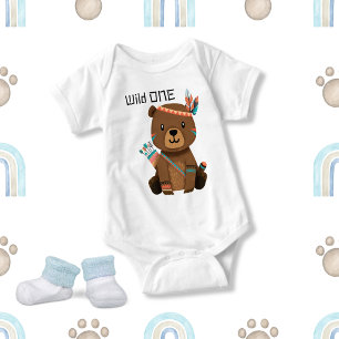 Body Para Bebê Um Urso-Bebê Tribal Justo