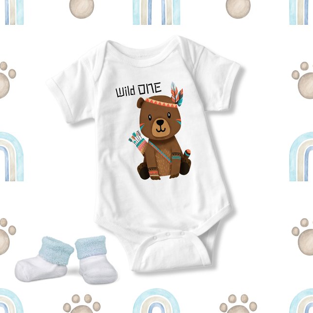Body Para Bebê Um Urso-Bebê Tribal Justo (Criador carregado)