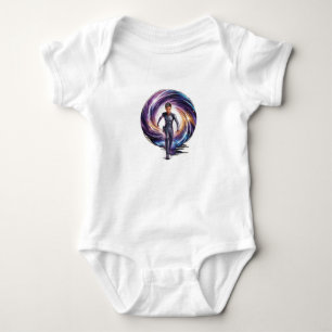 Body Para Bebê Um viajante de tempo atravessando um portal, com s