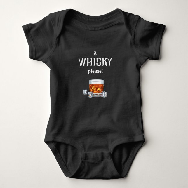 Body Para Bebê Um Whisky| Uísque, por favor (Frente)
