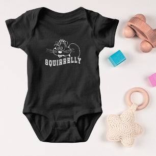 Body Para Bebê Uma Arte de Linha Branca de Esquilo Bit Squirrelly