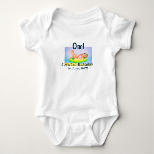 Body Para Bebê Uma primeira foto de aniversário, data de adição m