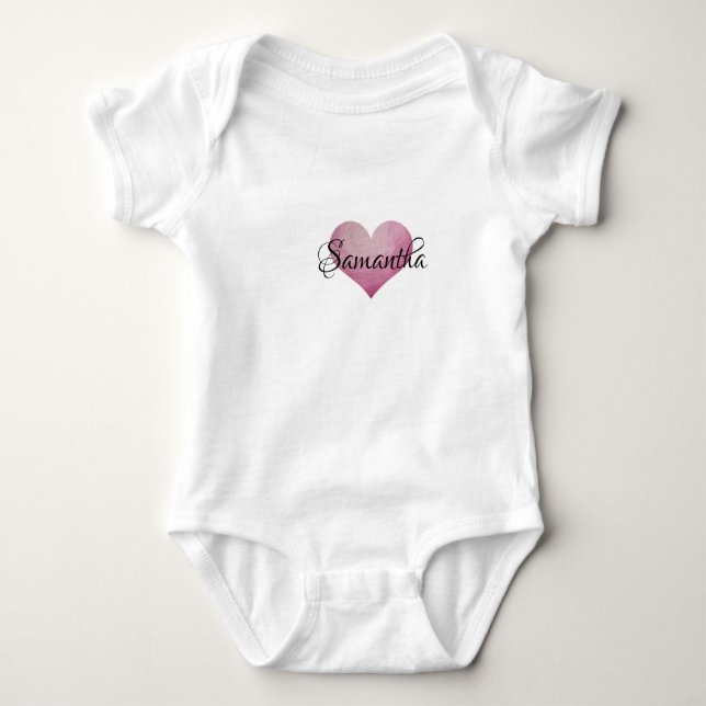 Body Para Bebê Única peça PERSONALIZADA DO CORAÇÃO (Frente)