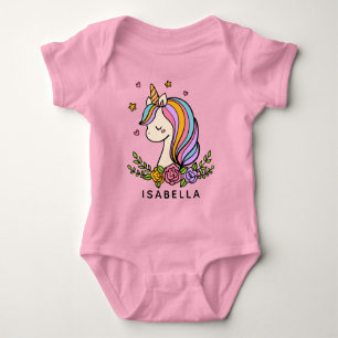 Body Para Bebê Unicorn Cute Whimsical Girly Personalised Name