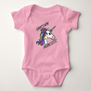 Body Para Bebê Unicorn Princess Design - Bebê Jersey Bodycase