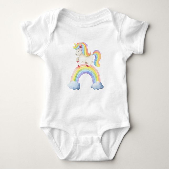 Body Para Bebê Unicorn Rainbow (Frente)