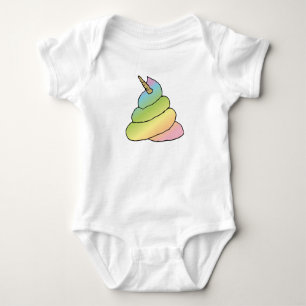 Body Para Bebê Unicorn Rainbow Crap Emoji Poop Emoji Com Rosto
